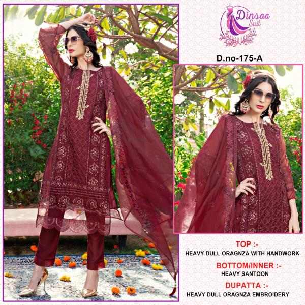 Dinsaa 175 Occasional Organza Designer Pakistani Suit Collection